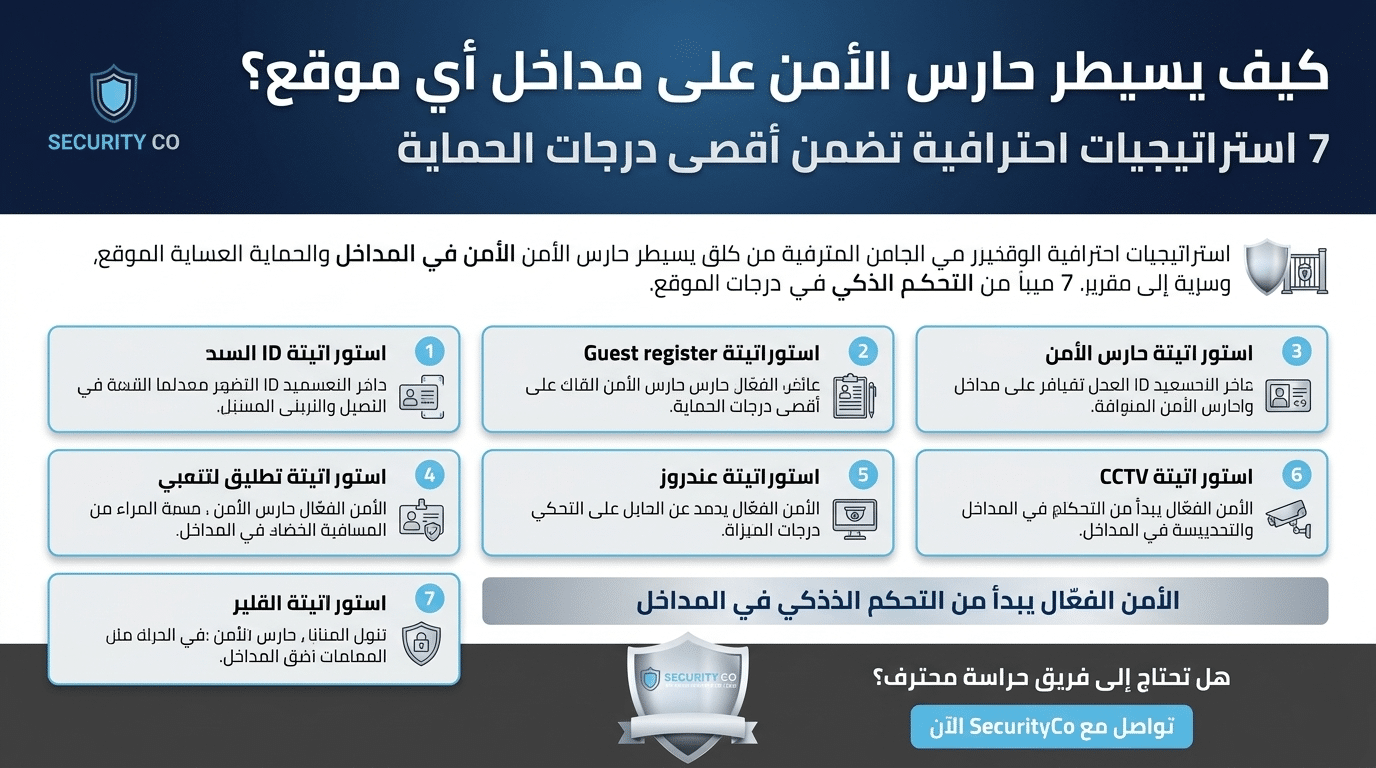 كيف يسيطر حارس الأمن على مداخل أي موقع 7 استراتيجيات احترافية تضمن أقصى درجات الحماية